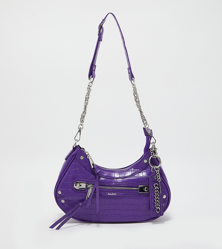 Motty Chain Detail Zippered Handbag