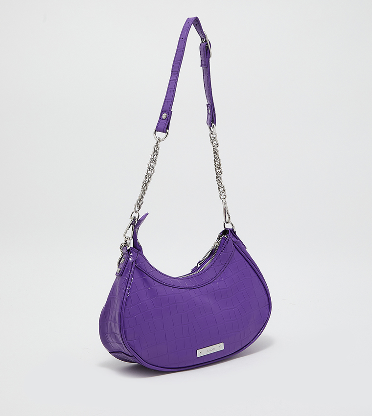 Motty Chain Detail Zippered Handbag
