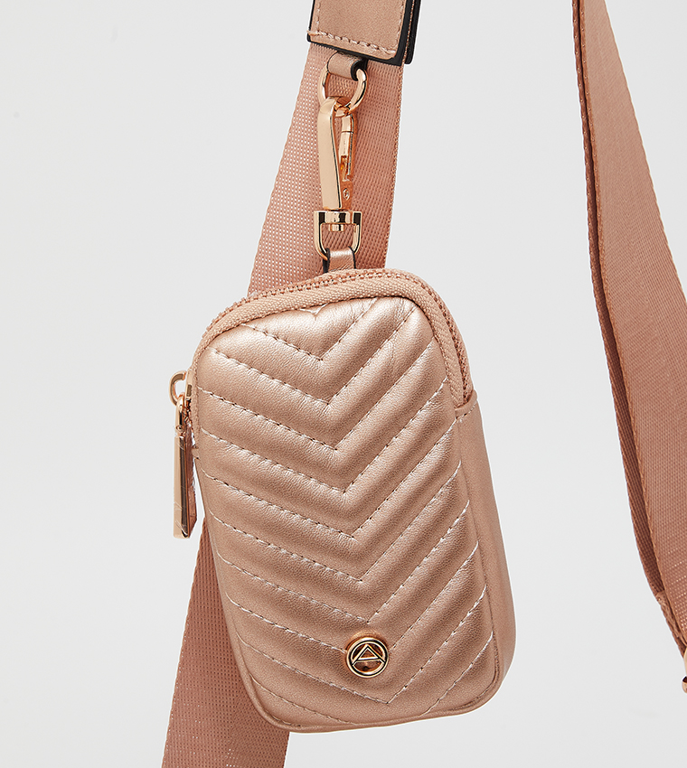 Buy Aldo Unila Chain Detailed Flap Cross Body Bag In Rose Gold