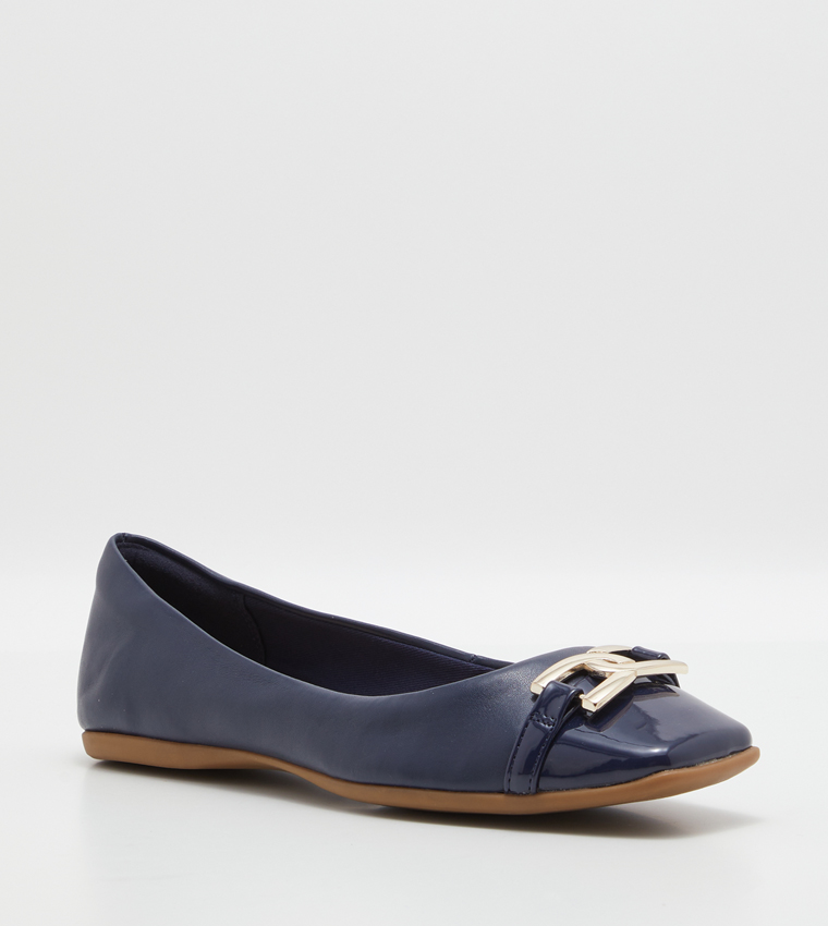 QAELDAN Square Toe Ballerinas