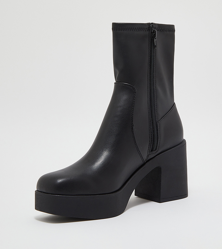 Upstep Platform Heeled Ankle Boots 