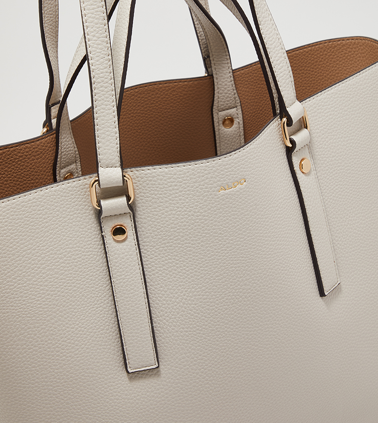 Cibrian Pebble-Grain Finish Zippered Tote Handbag Set