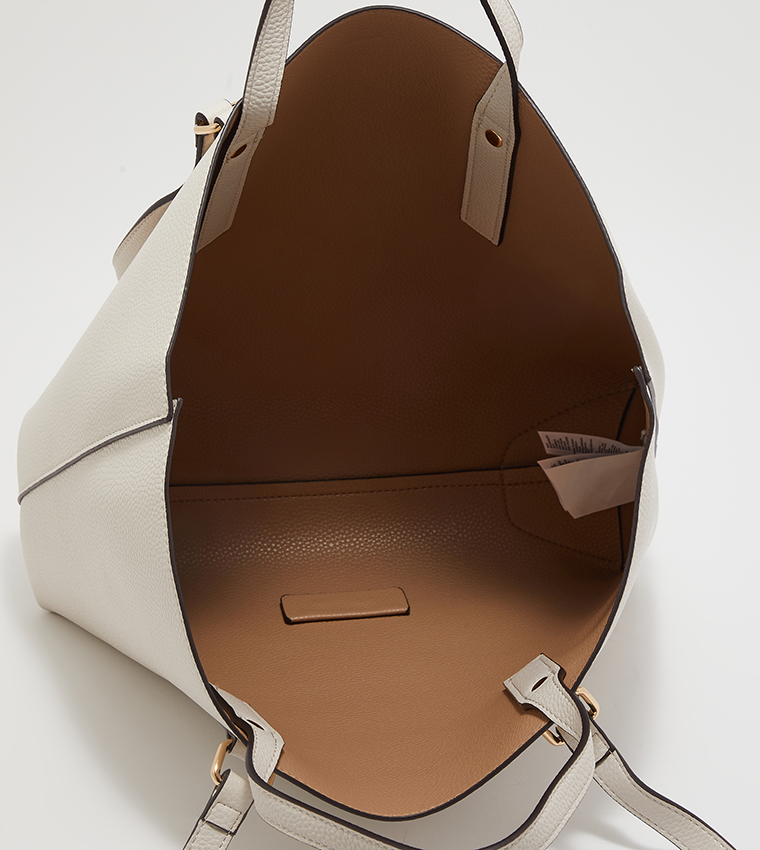 Cibrian Pebble-Grain Finish Zippered Tote Handbag Set