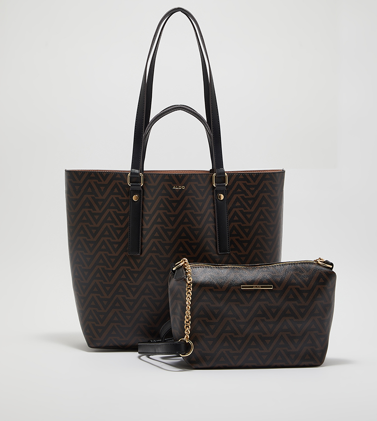 Buy Aldo Cibrian Zippered Tote Handbag Set In Brown 6thStreet Qatar