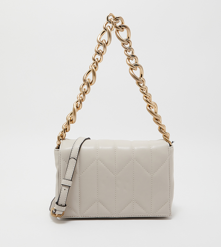 Buy Call It Spring Greenport Chained Strap Cross Body Bag In White 6thStreet Qatar