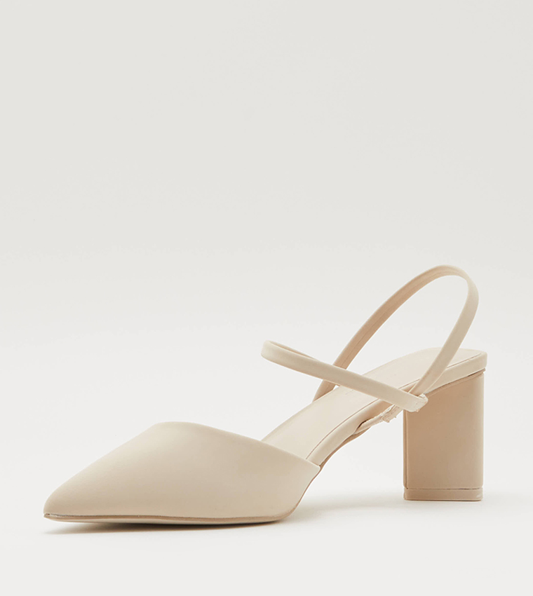 MELODYY Block Heel Pointed Toe Pumps