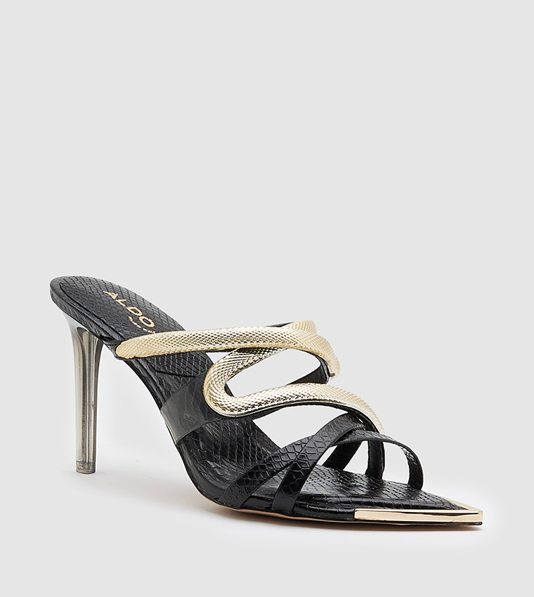 Buy Aldo GLYCONA Textured Stiletto Heel Sandals In Black