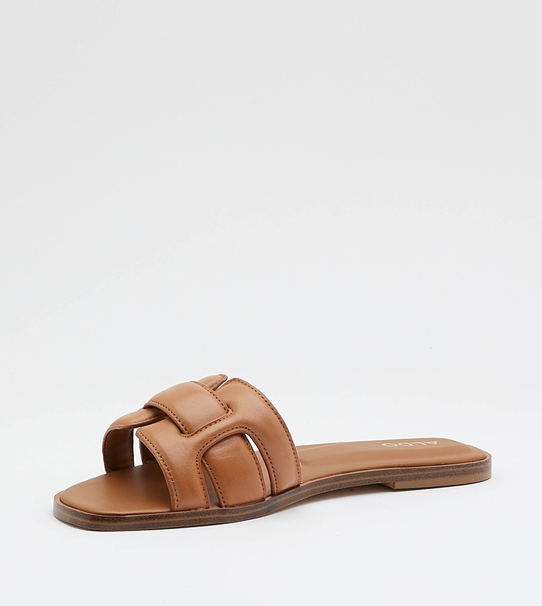 ELENAA Square Toe Flat Sandals
