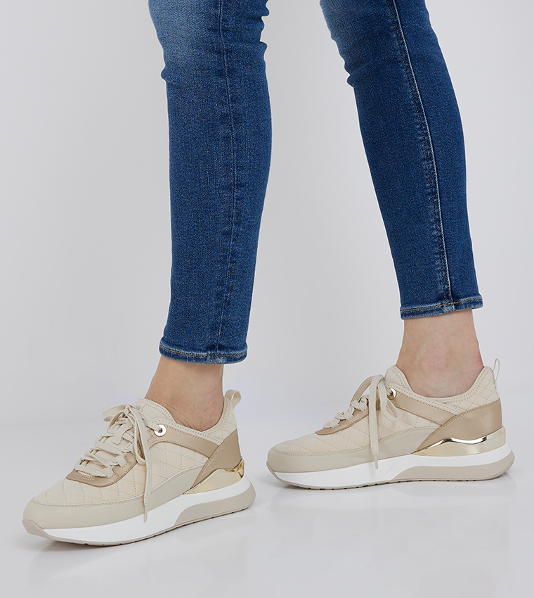 QUILTYN Quilted Lace-Up Sneakers