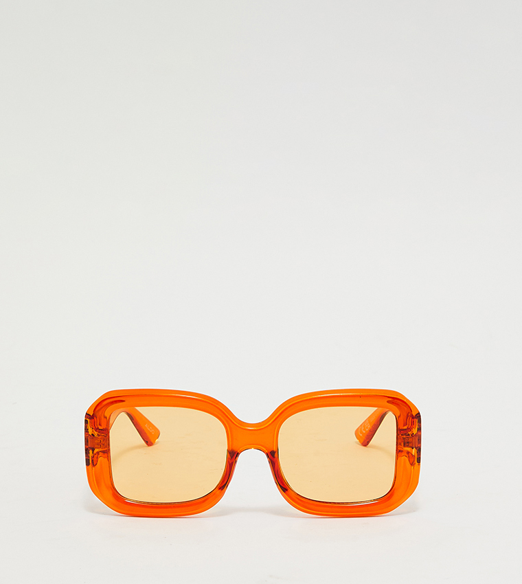 Orange shop square sunglasses