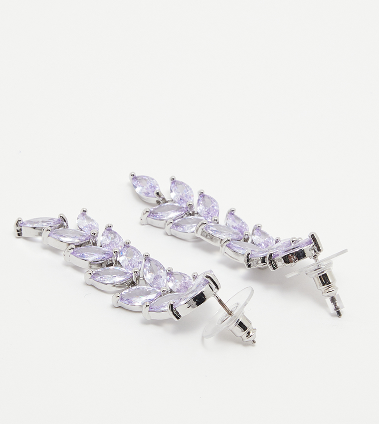 ELITSAII Stone Studded Pierced Dangler Earrings