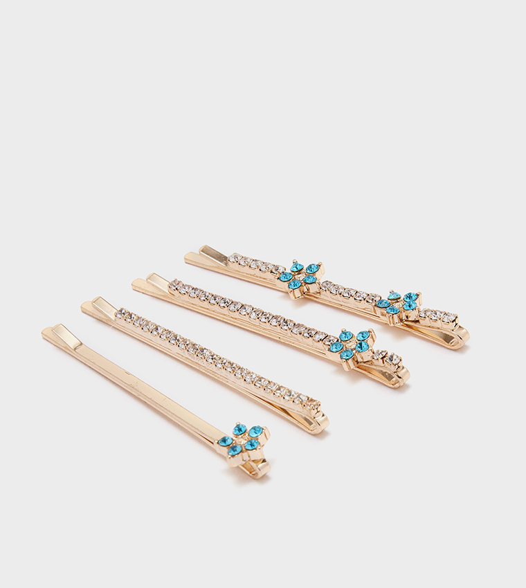 MADURALAAN Multipack Stone Embellished Hair Clips