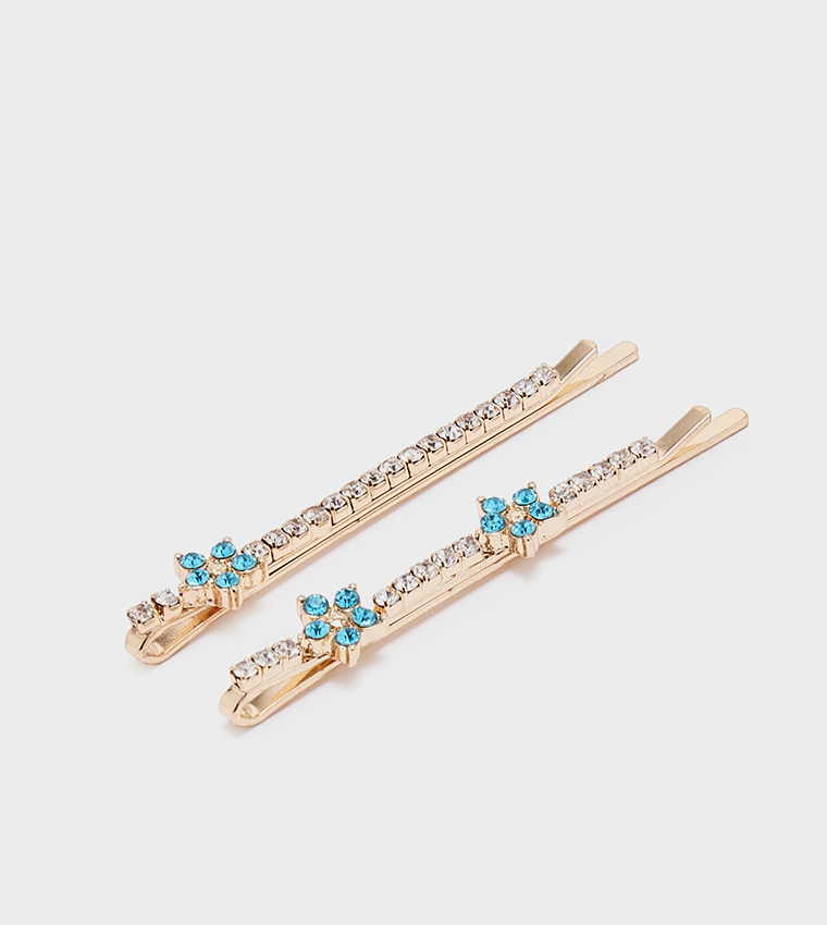 MADURALAAN Multipack Stone Embellished Hair Clips