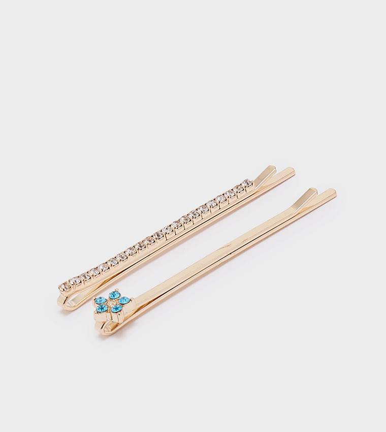 MADURALAAN Multipack Stone Embellished Hair Clips