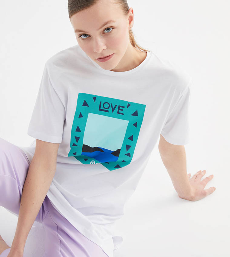 تيشيرت تونيك مطبوع