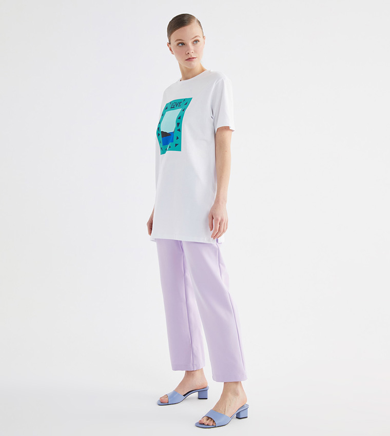 تيشيرت تونيك مطبوع