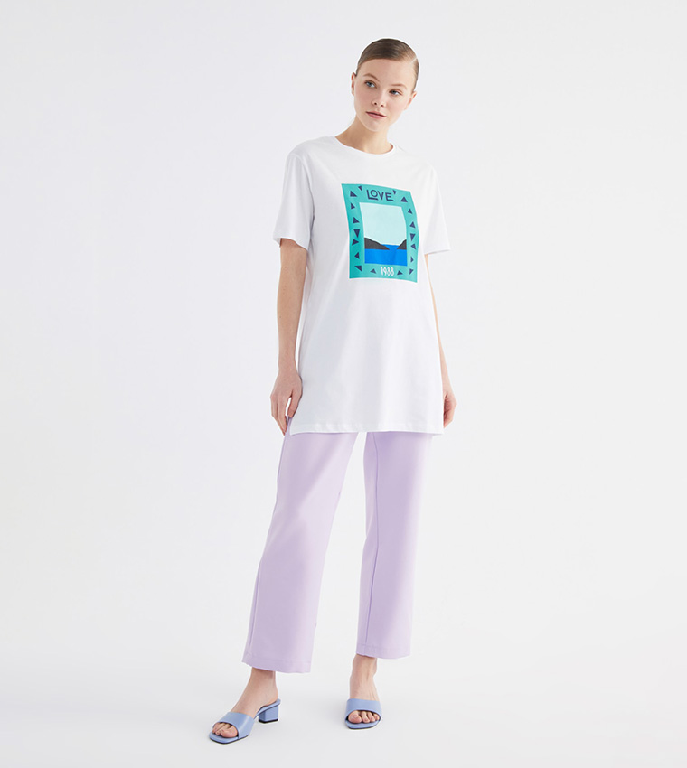 تيشيرت تونيك مطبوع