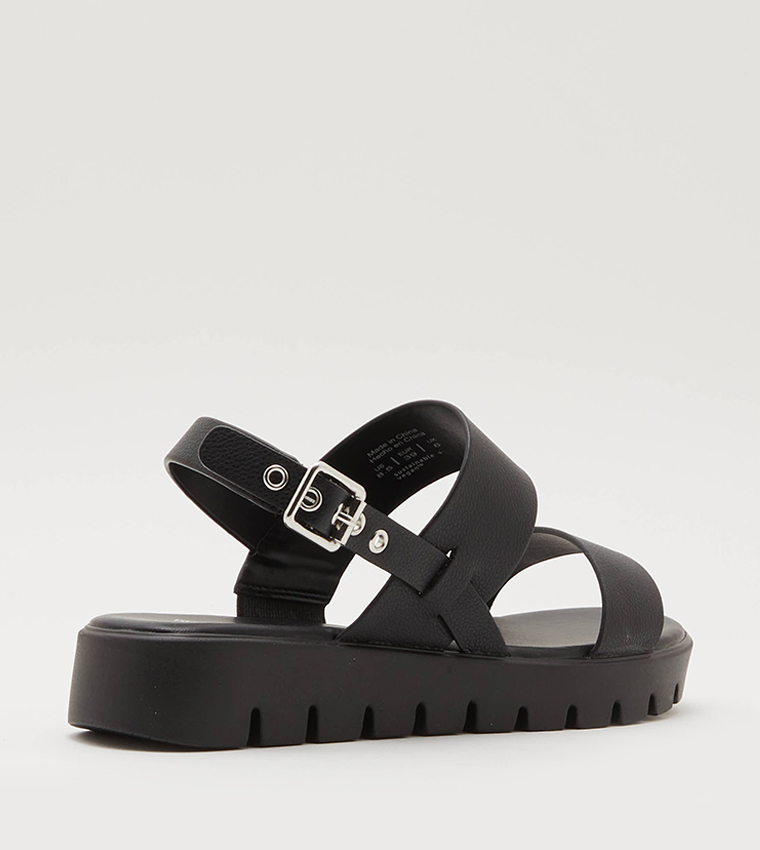 Buy Call It Spring NEVRA Slingback Flatform Sandals In Black ...