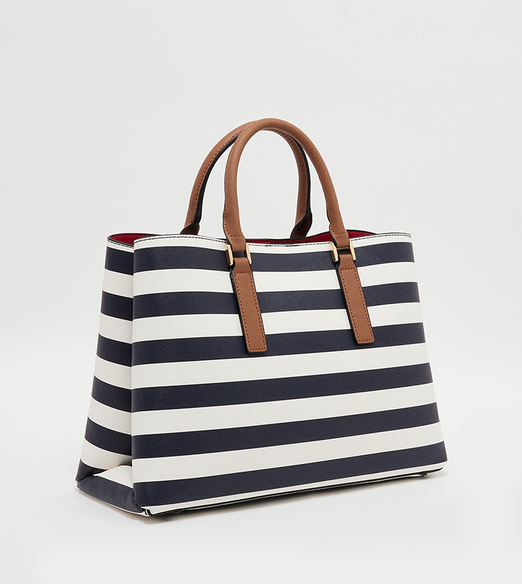 Buy Aldo AREAWIEL Striped Tote Bag With Sling In Navy 6thStreet