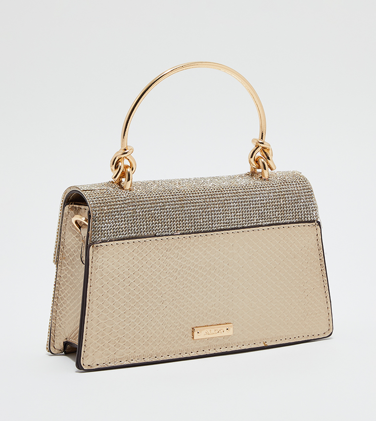 MIRAMA Stone Embellished Top Handle Bag