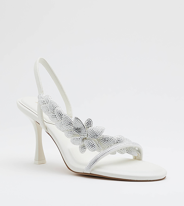 Buy Aldo DERPERLA Pearl Embellished Stiletto Heel Sandals In White