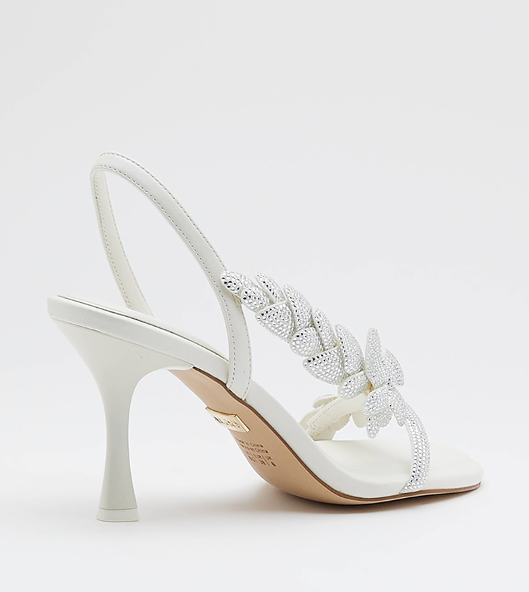 Buy Aldo DERPERLA Pearl Embellished Stiletto Heel Sandals In White ...