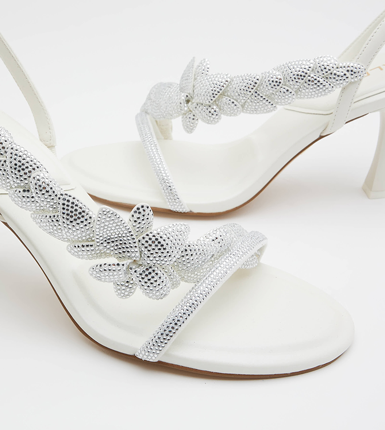 Buy Aldo DERPERLA Pearl Embellished Stiletto Heel Sandals In White ...