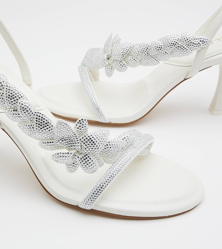 Buy Aldo DERPERLA Pearl Embellished Stiletto Heel Sandals In White