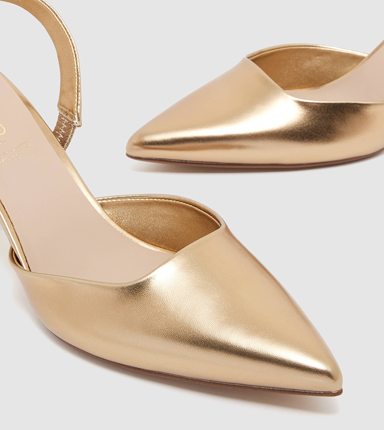 Aldo gold pumps best sale