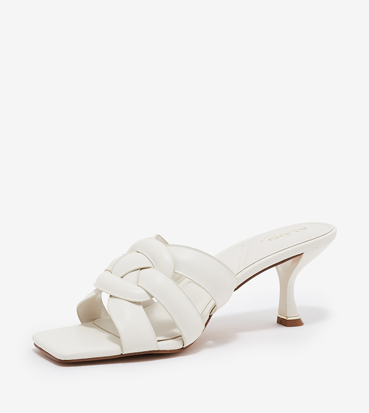 Buy Aldo MARIA Square Toe Kitten Heel Sandals In White 6thStreet Kuwait