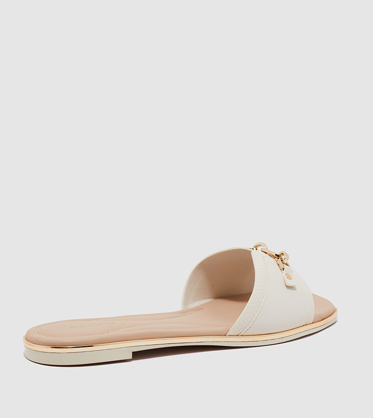 Buy Aldo Jeannie Metal Accent Flat Sandals In Beige 6thstreet Uae