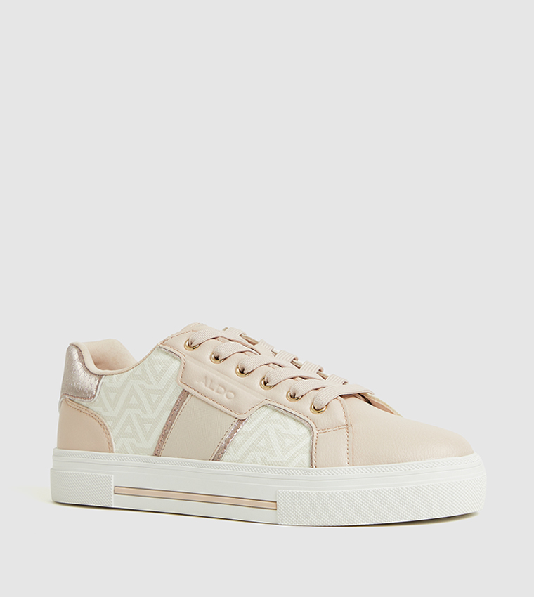 ONIRASEAN Monogram Patterned Lace-Up Sneakers
