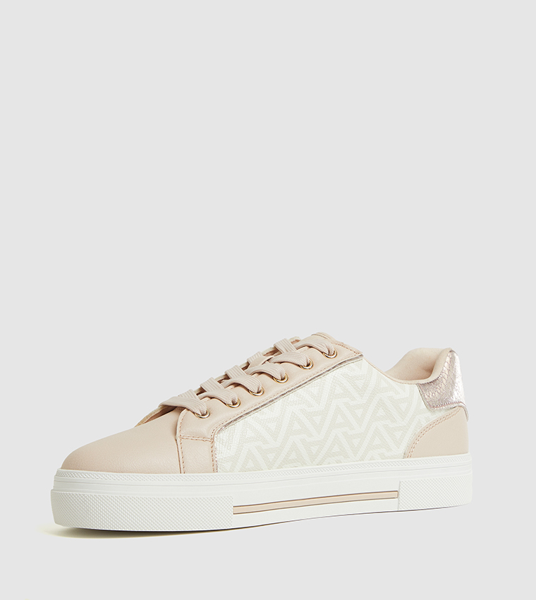 ONIRASEAN Monogram Patterned Lace-Up Sneakers
