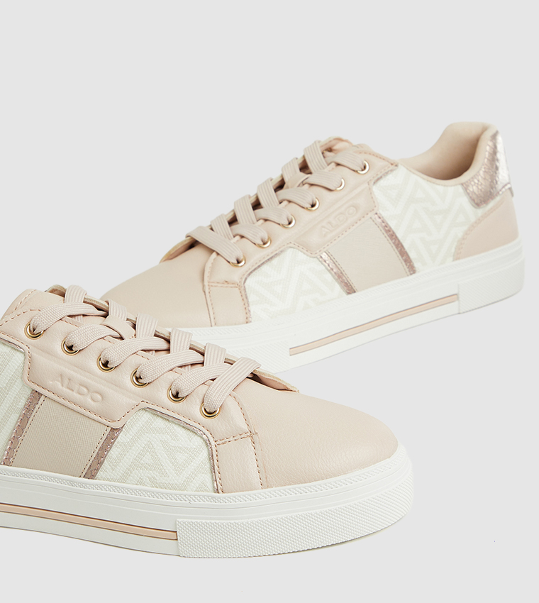 ONIRASEAN Monogram Patterned Lace-Up Sneakers
