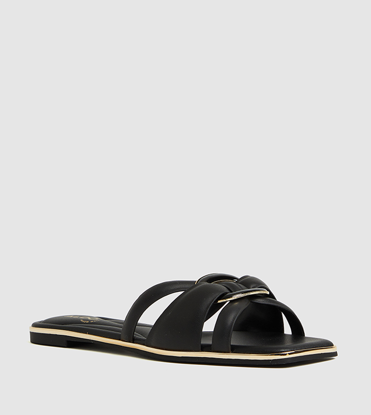 Aldo black 2024 flat sandals