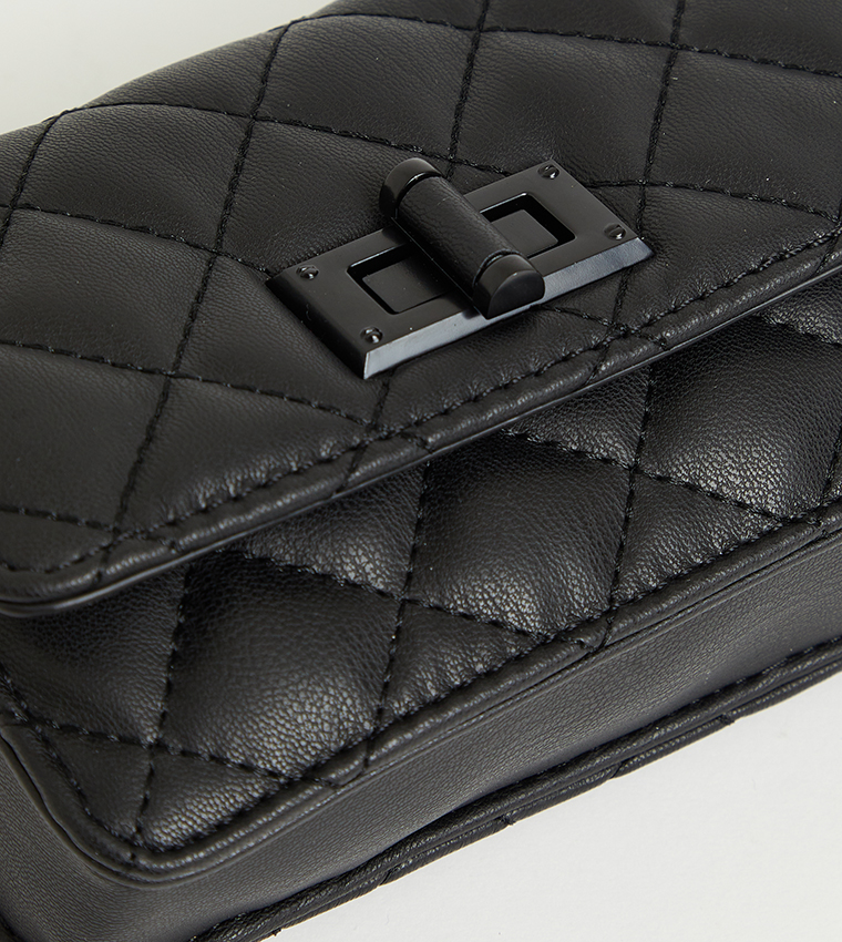 AIJA Quilted Chain Handle Crossbody Bag