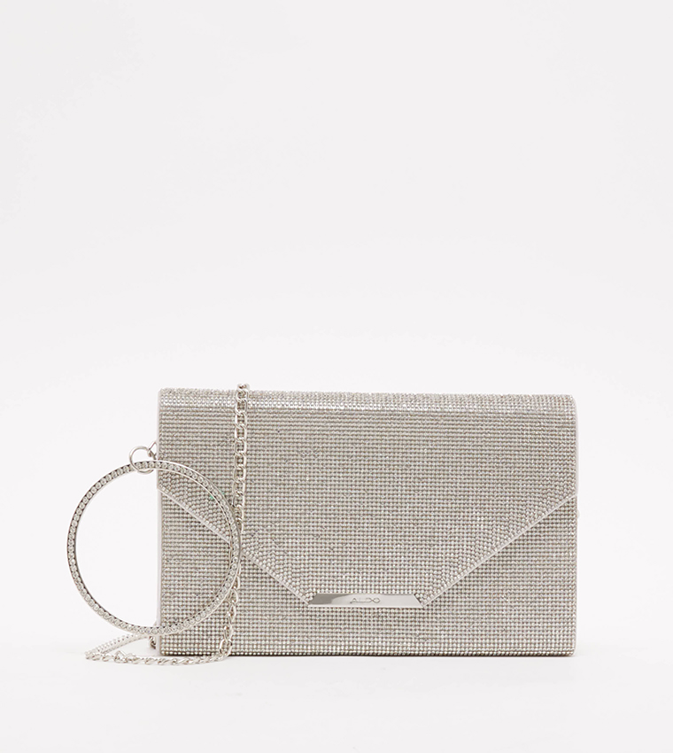 Buy Aldo WELTER Embellished Clutch Bag In Silver 6thStreet UAE