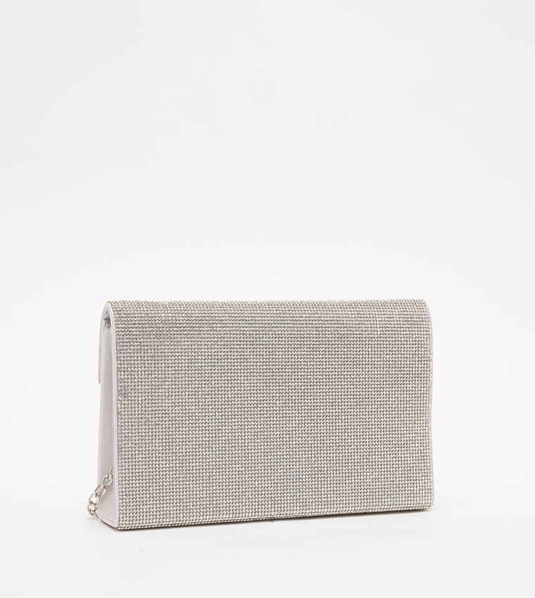 Aldo silver clutch online bag