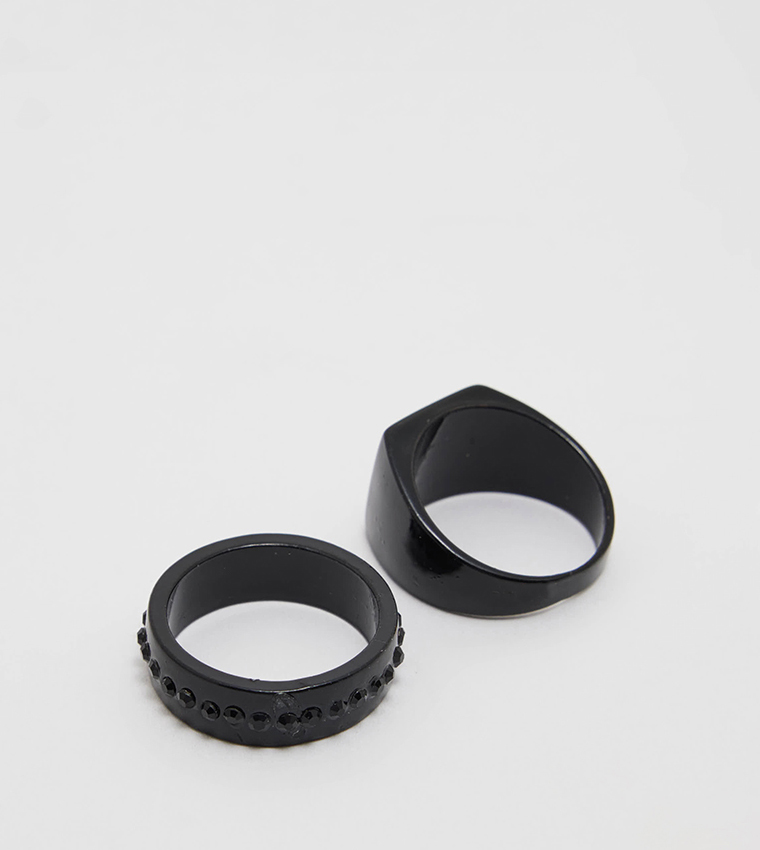 SEVELIDIEN 2-Pack Embellished Rings