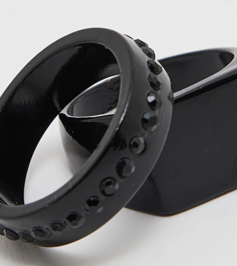 SEVELIDIEN 2-Pack Embellished Rings