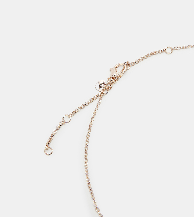Buy Aldo LANDAERIEL Embellished Necklace In Rose Gold | 6thStreet Kuwait