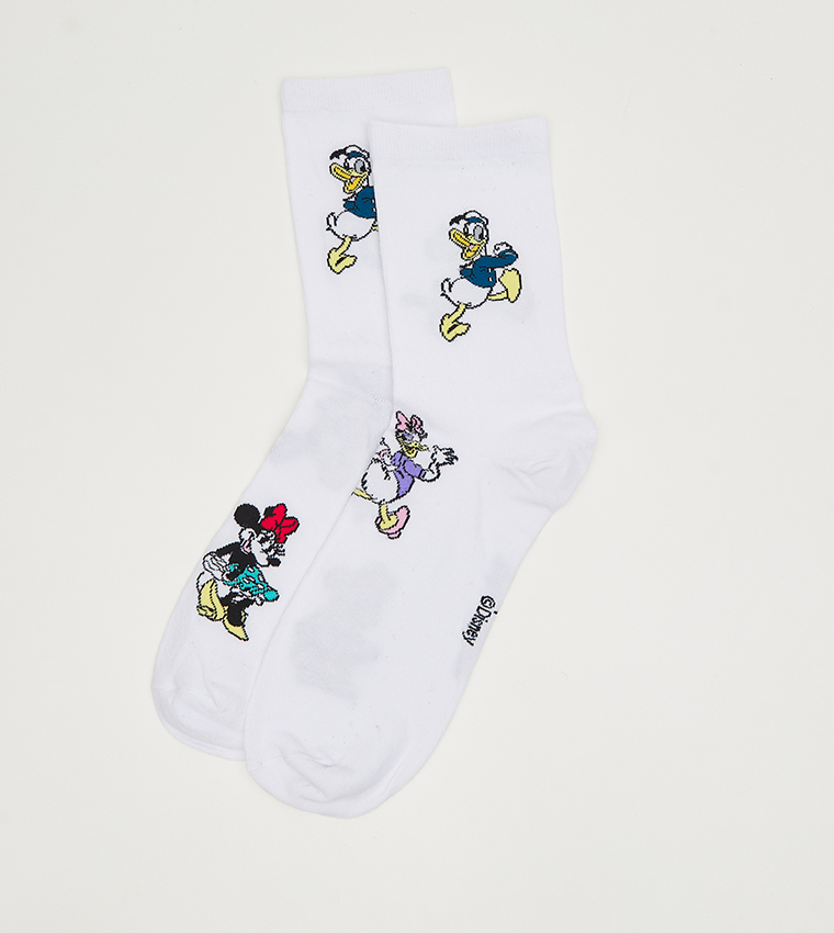 D100 Printed Crew Socks