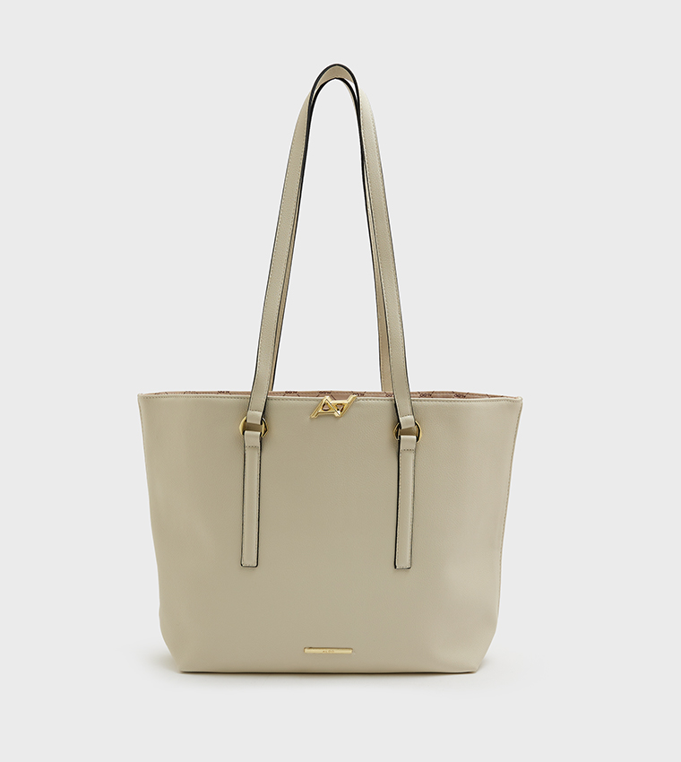 Buy Aldo LALAENTAR Metal Accent Tote Bag In Beige | 6thStreet UAE