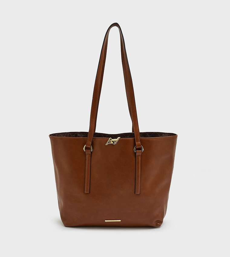 LALAENTAR Metal Accent Tote Bag