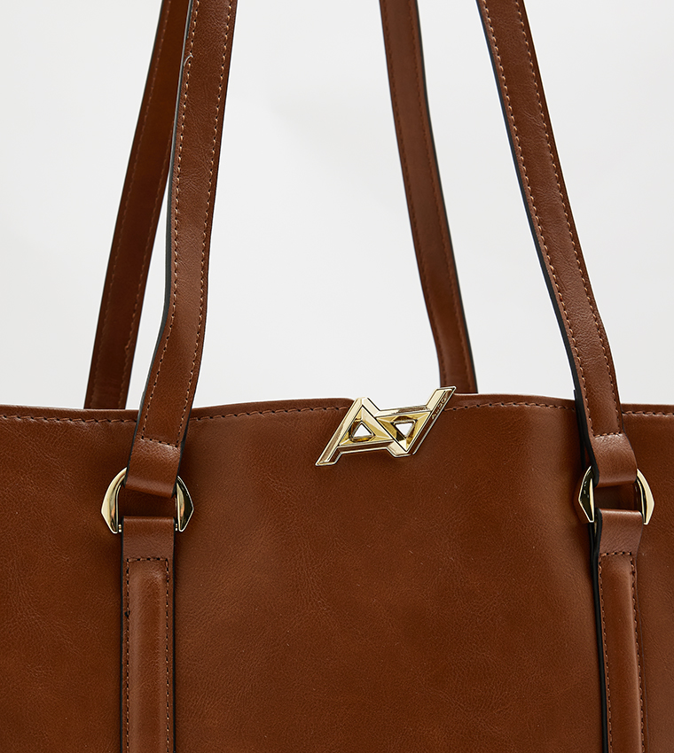 LALAENTAR Metal Accent Tote Bag