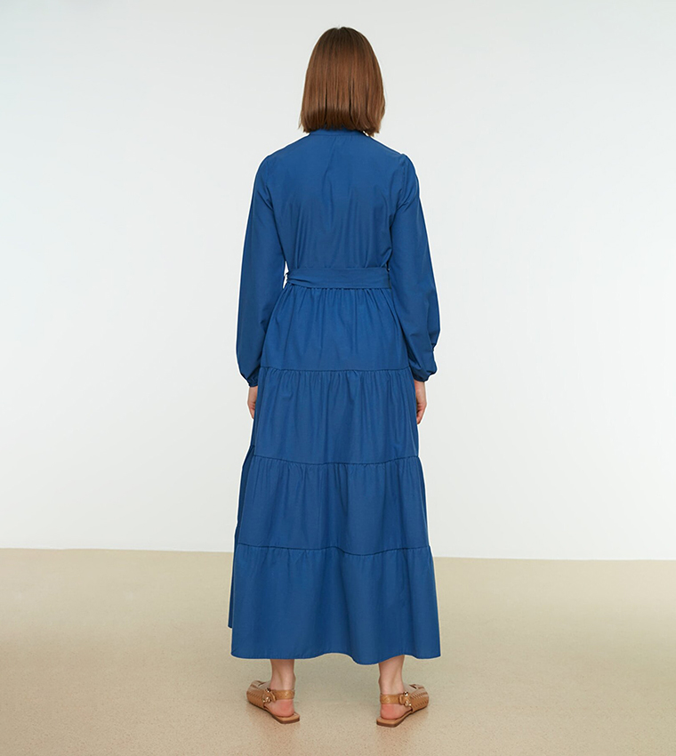 Belted Tiered Maxi Dress