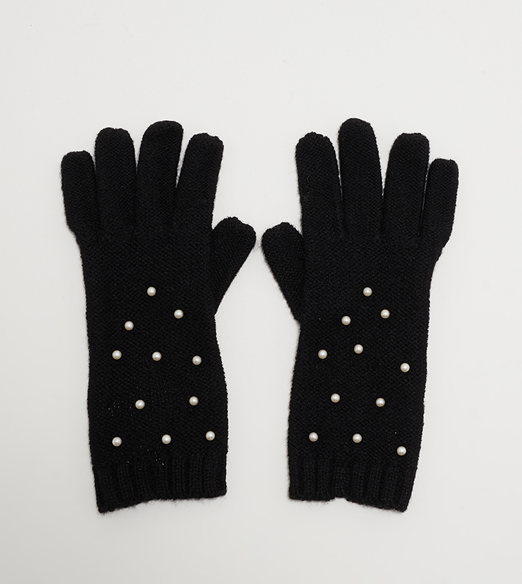SHAINEE Pearl Embellished Gloves