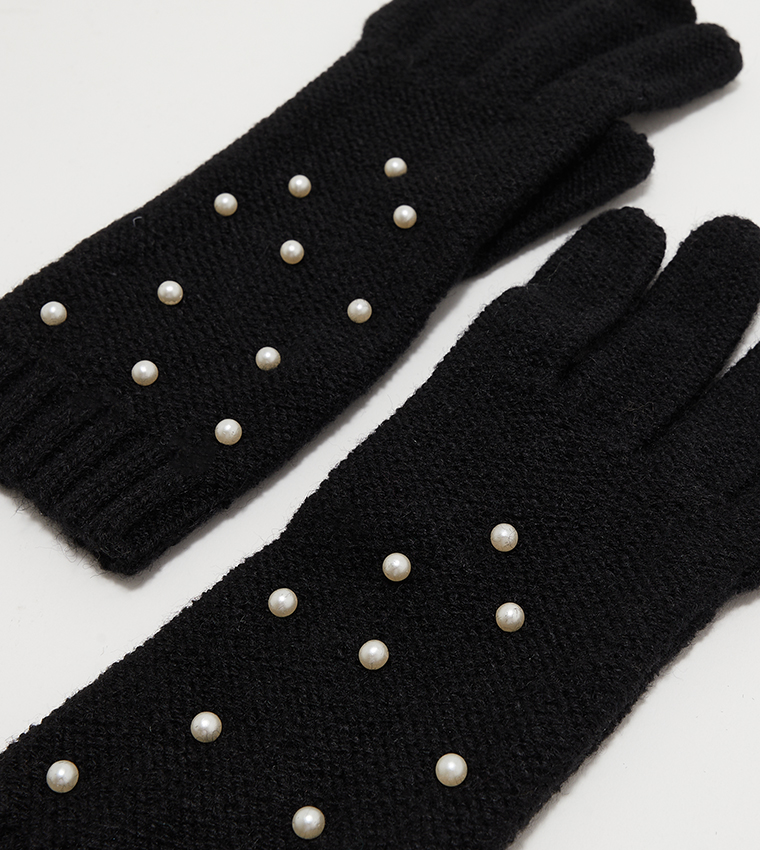 SHAINEE Pearl Embellished Gloves
