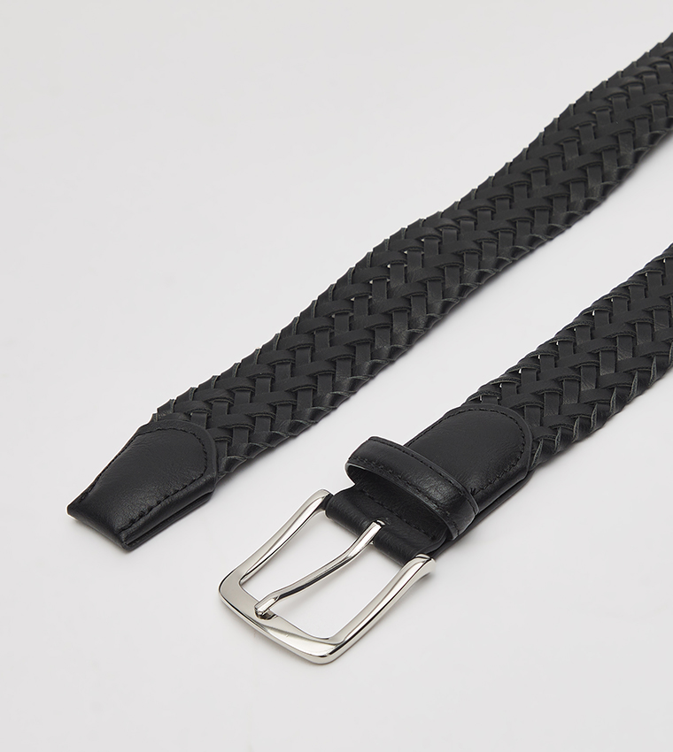 Buy Aldo Accessories BIET Braided Buckle Closure Belt In Black ...