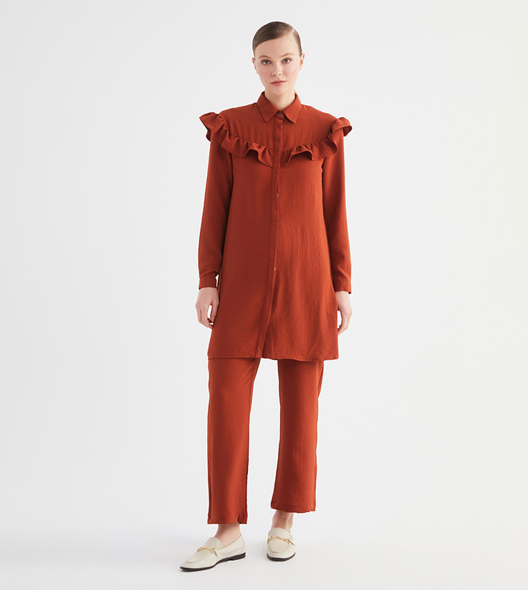 Vestido Mujer Trendyol Volantes Trendyol Vestido Tejido Volantes - Corte Regular Con Dobladillo Mini Volantes Para Mujer Vestido Tejido Volantes Trendyol Corte Regular Poliester